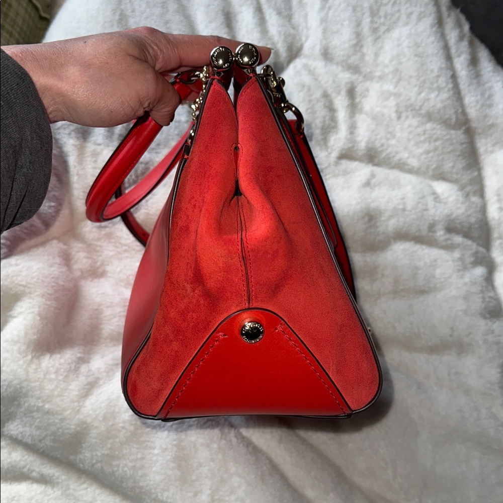 Coach special edition Selena Gomez Cherry Red Leather 2 way Bag - Picture 4 of 16
